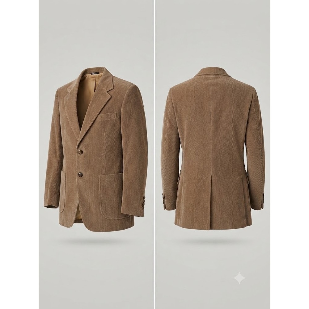 Mens Sport Coat 40R Tan Corduroy Blazer 2-Button Classic Heritage Vintage Style‎
